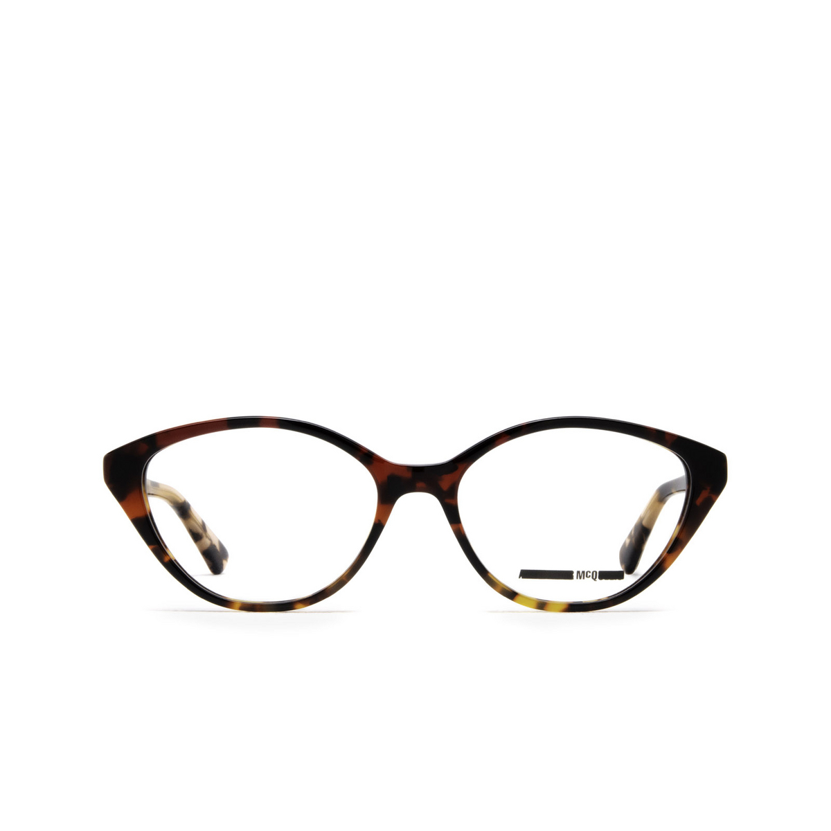 Alexander McQueen® Cat-eye Eyeglasses: MQ0253O color 003 Havana - front view