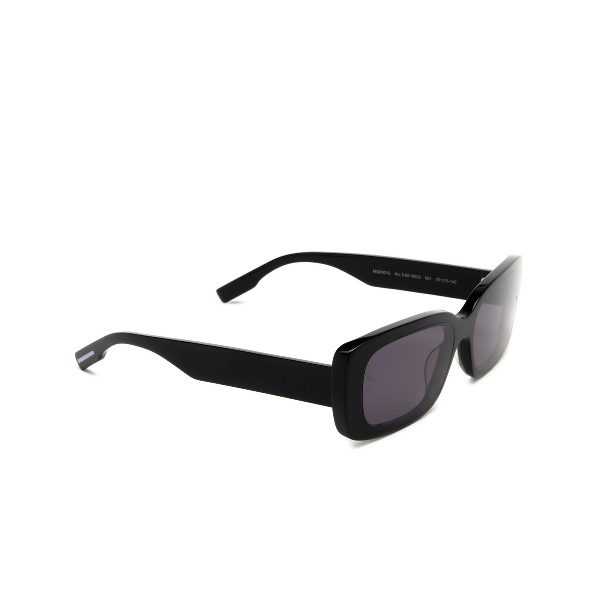 Alexander McQueen MQ0301S Sunglasses 001 Black - three-quarters view