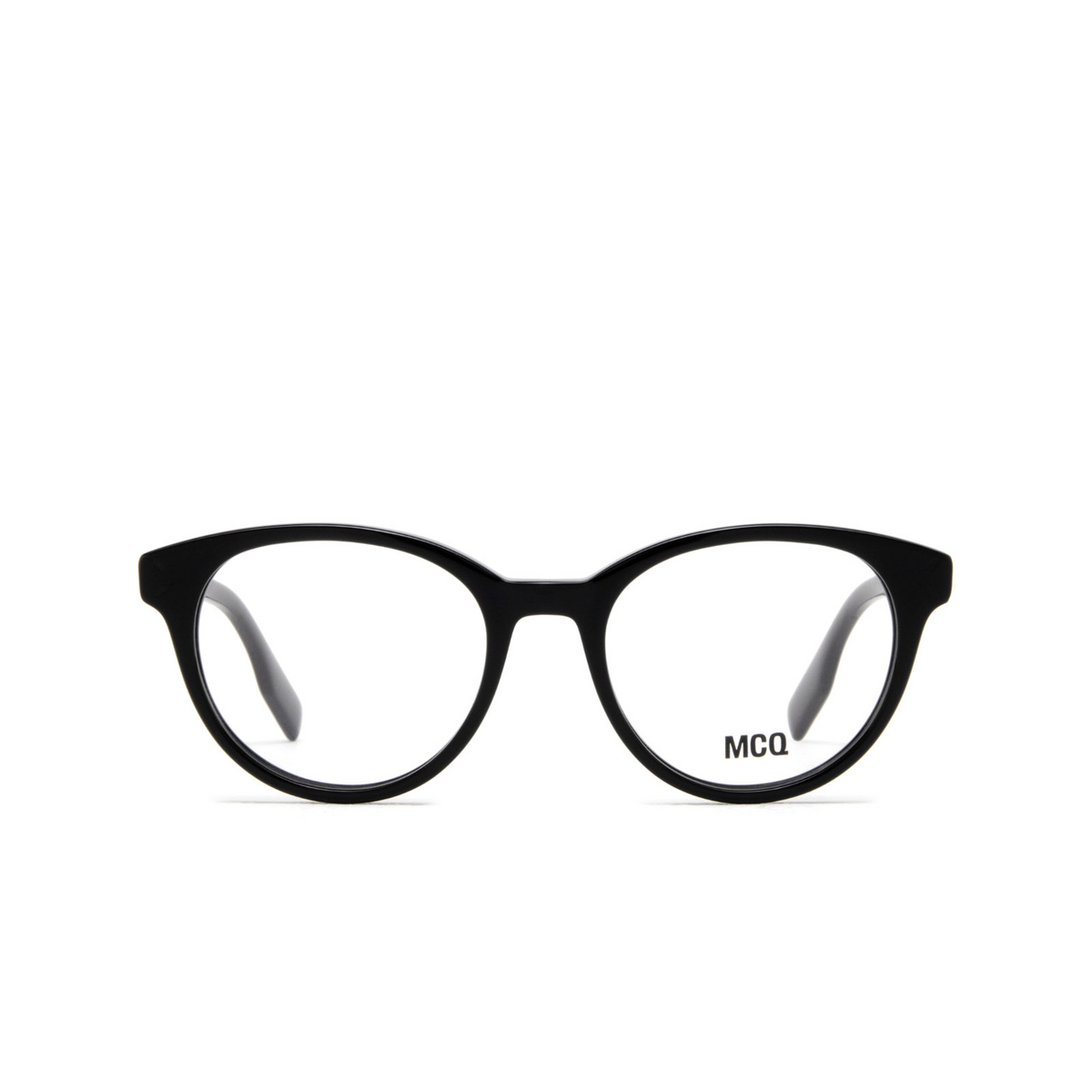 Alexander McQueen® Round Eyeglasses: MQ0308O color 001 Black - front view