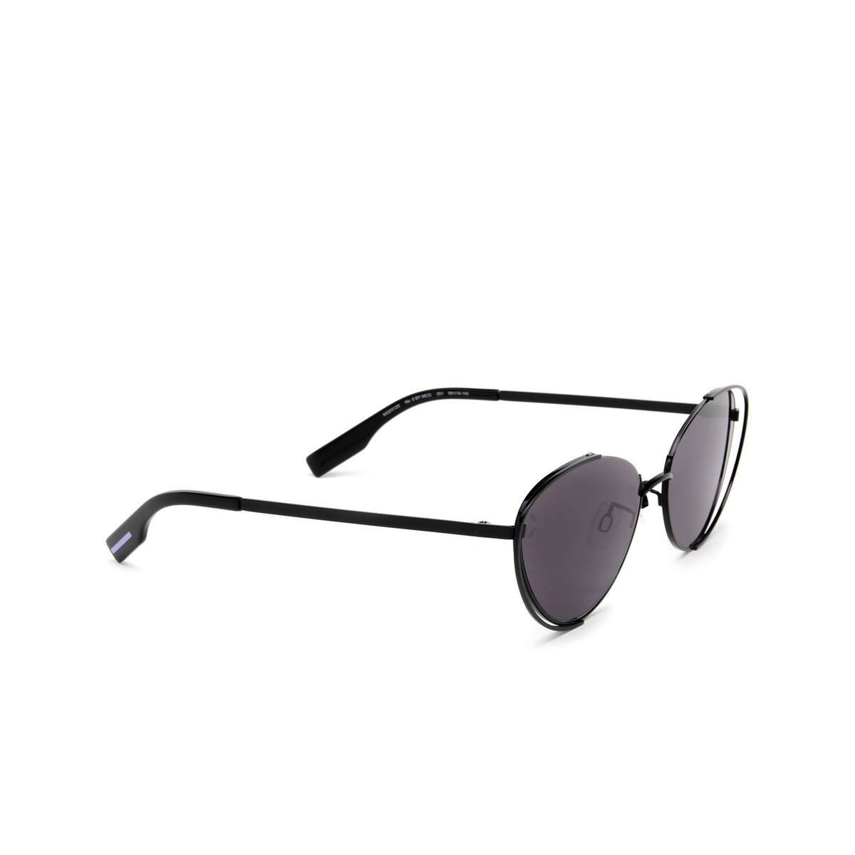 Alexander McQueen® Cat-eye Sunglasses: MQ0312S color 001 Black - three-quarters view