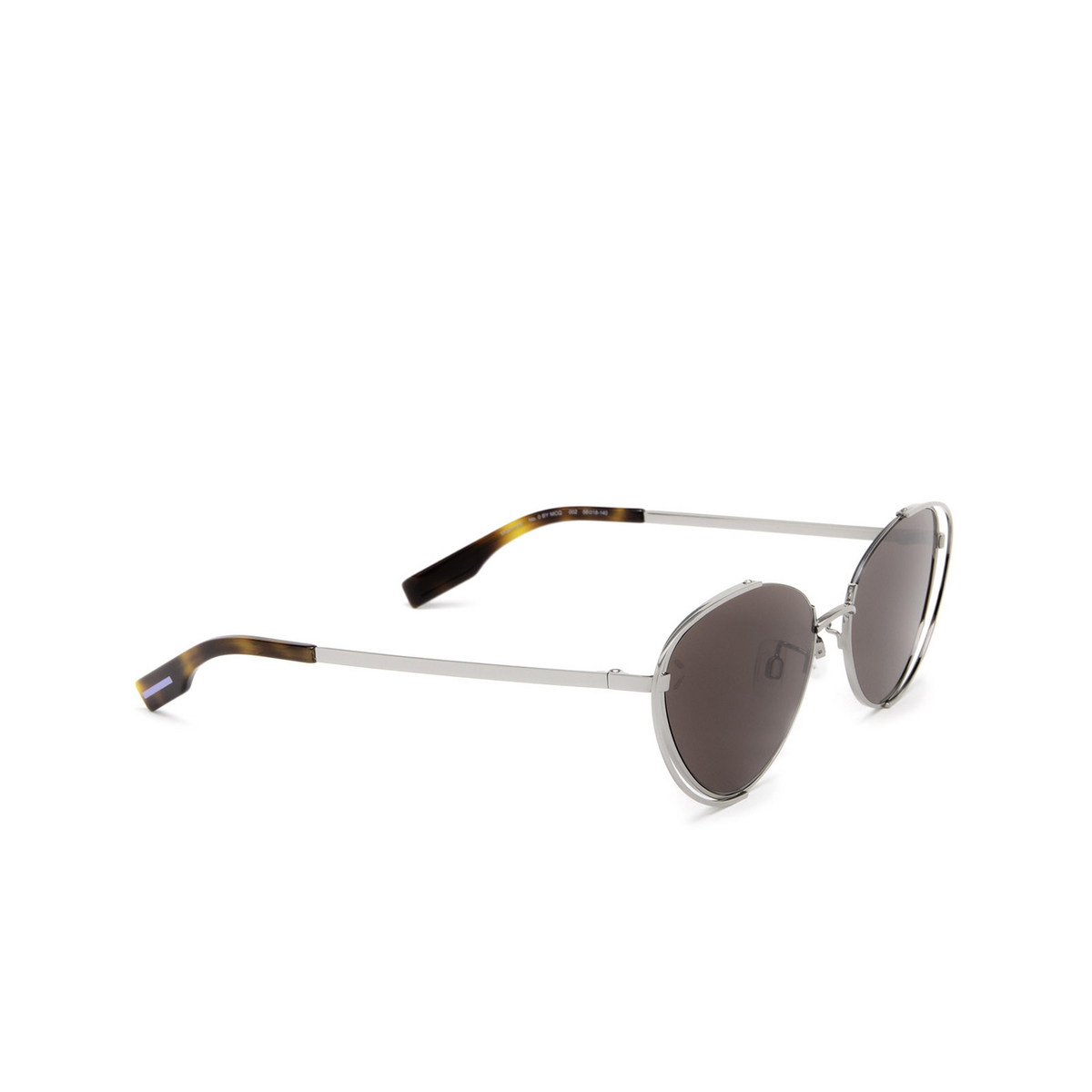 Alexander McQueen® Cat-eye Sunglasses: MQ0312S color 002 Ruthenium - three-quarters view
