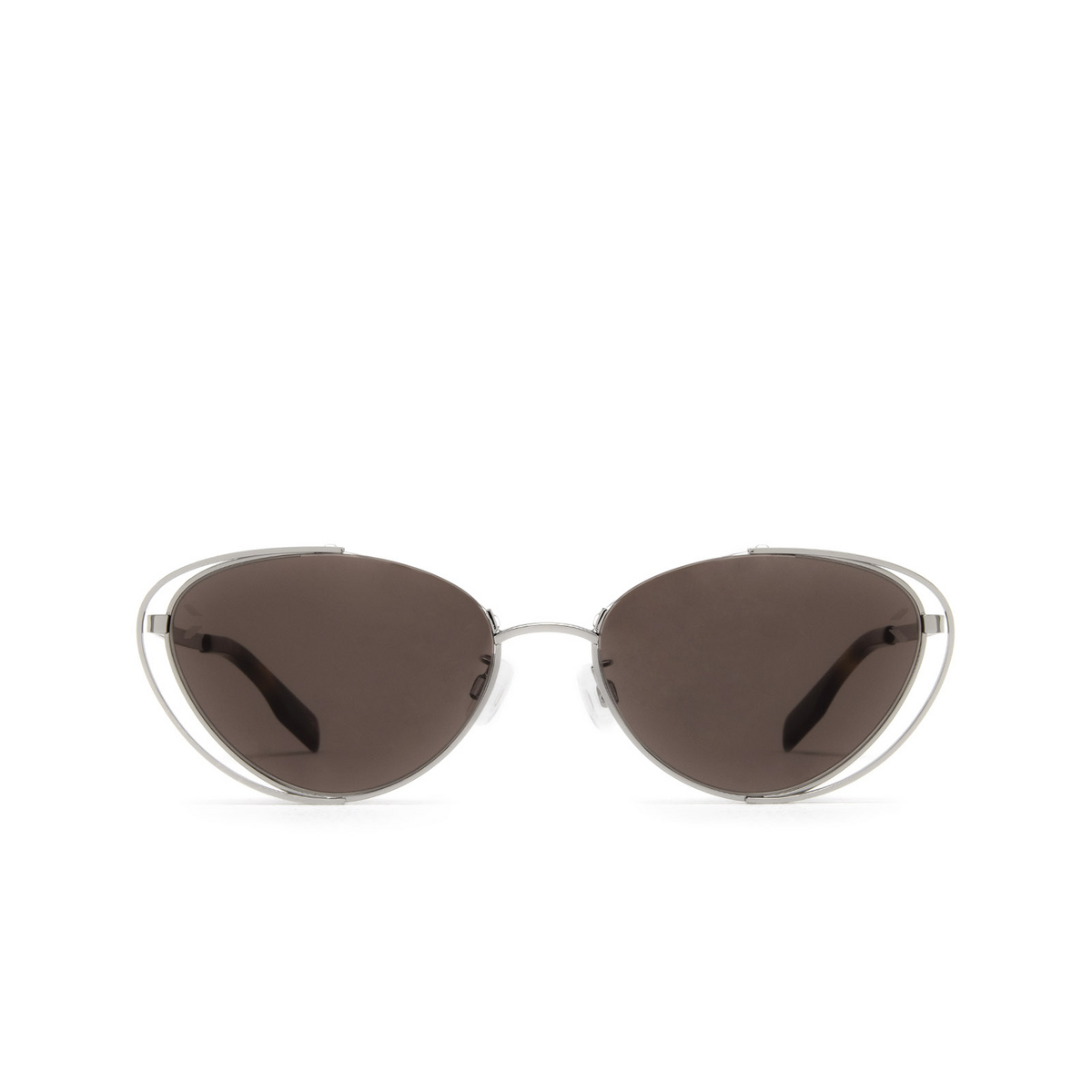 Alexander McQueen® Cat-eye Sunglasses: MQ0312S color 002 Ruthenium - front view