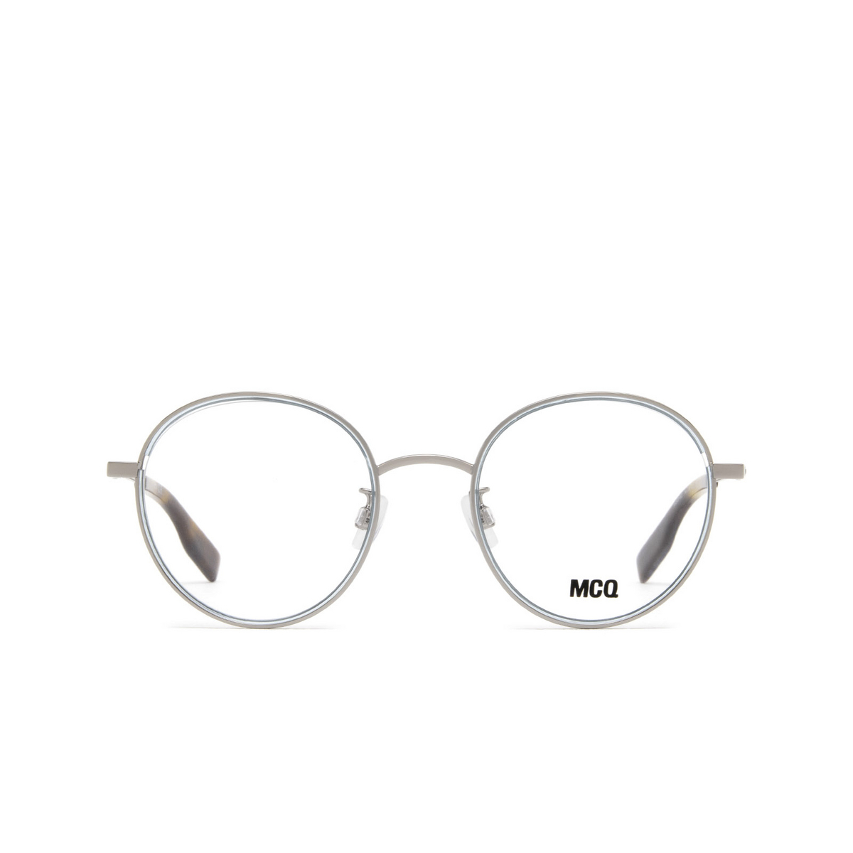 Alexander McQueen® Round Eyeglasses: MQ0316O color 002 Ruthenium - front view