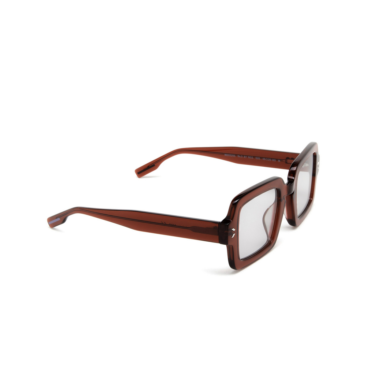 Alexander McQueen® Square Sunglasses: MQ0326S color 005 Burgundy - three-quarters view