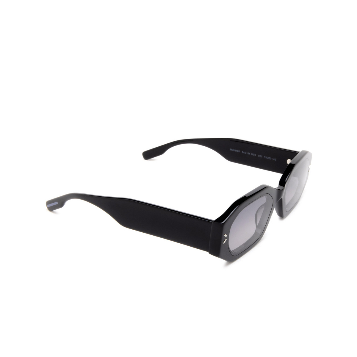 Alexander McQueen MQ0340S Sunglasses 001 Black - three-quarters view