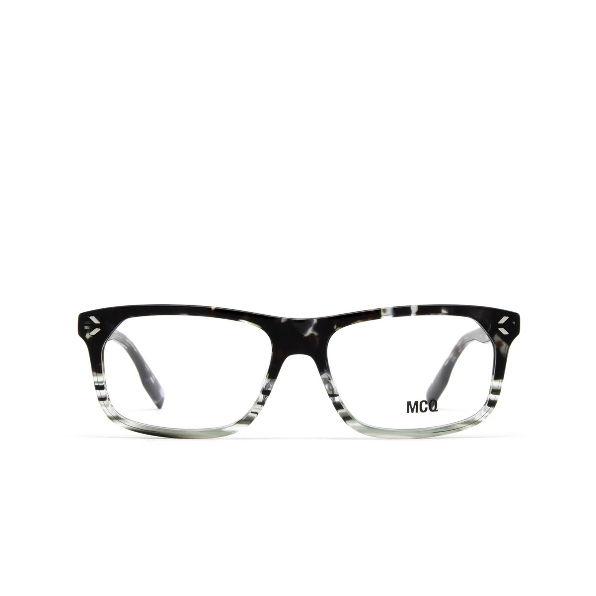 Alexander McQueen® Rectangle Eyeglasses: MQ0349O color 004 Green Havana - front view