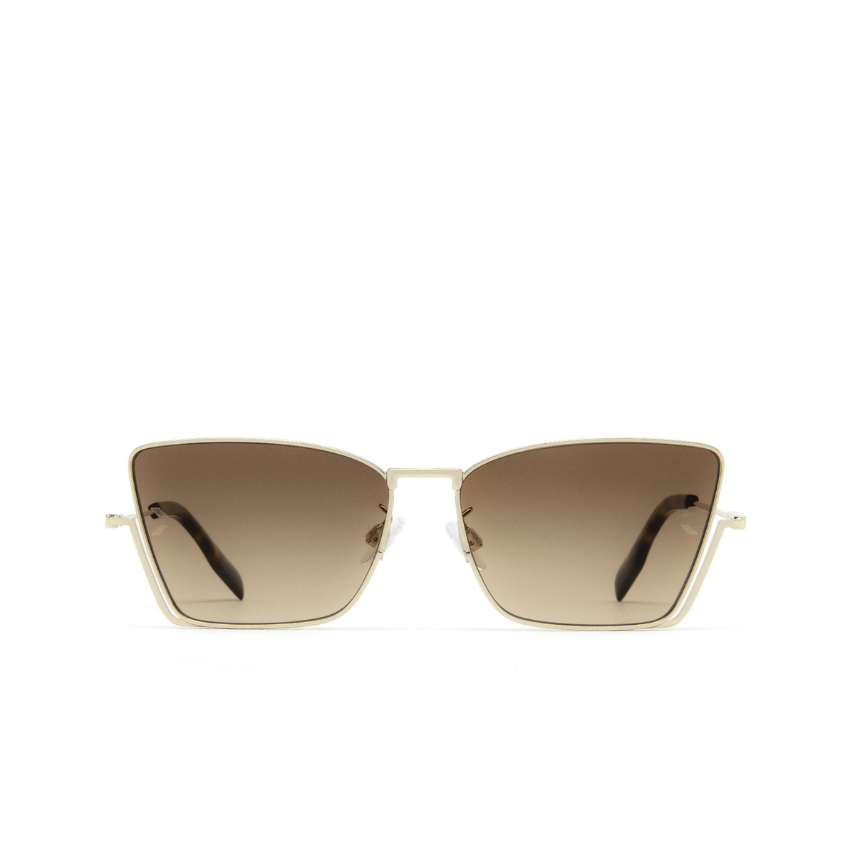 Alexander McQueen® Cat-eye Sunglasses: MQ0350S color 002 Gold - front view