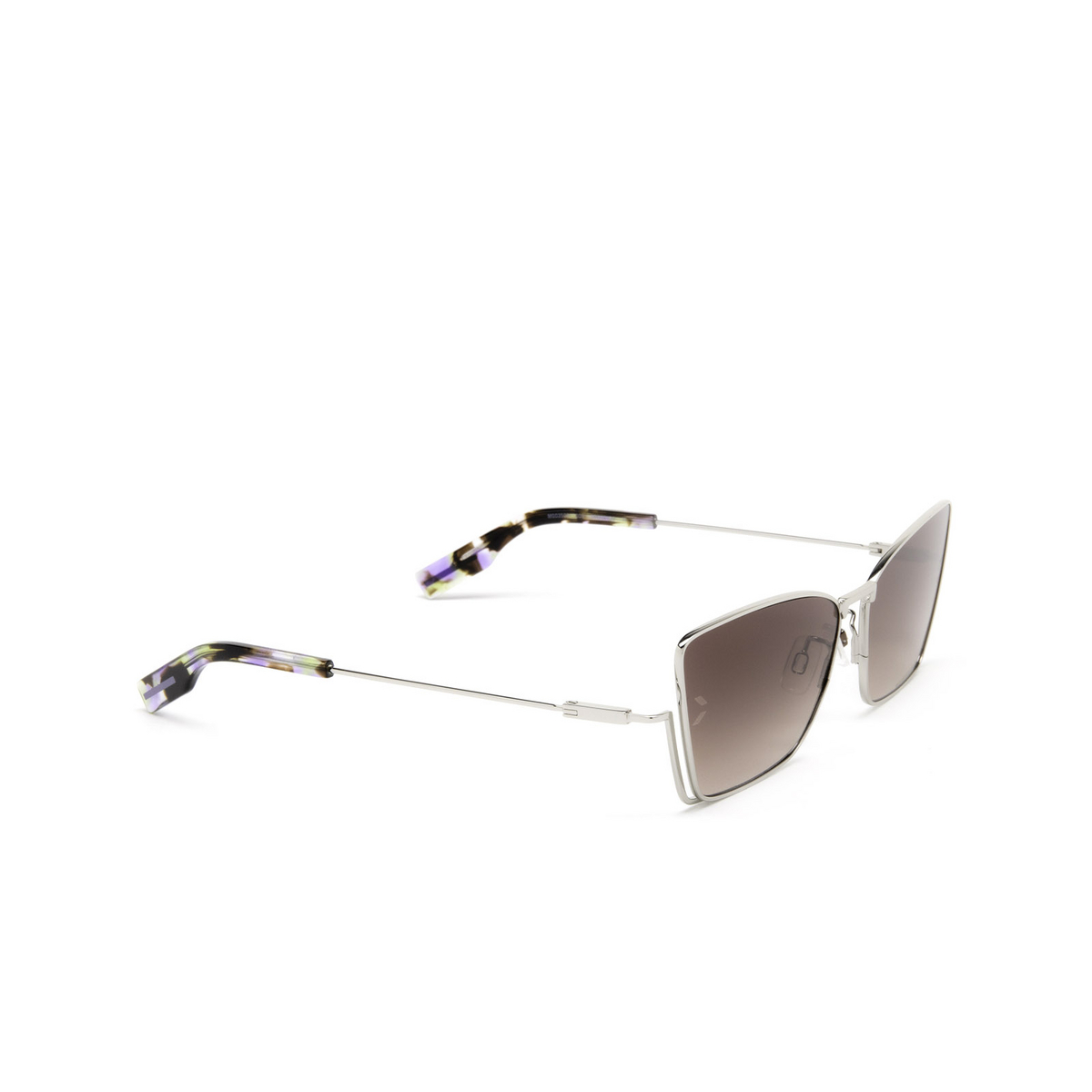 Alexander McQueen® Cat-eye Sunglasses: MQ0350S color 003 Silver - three-quarters view