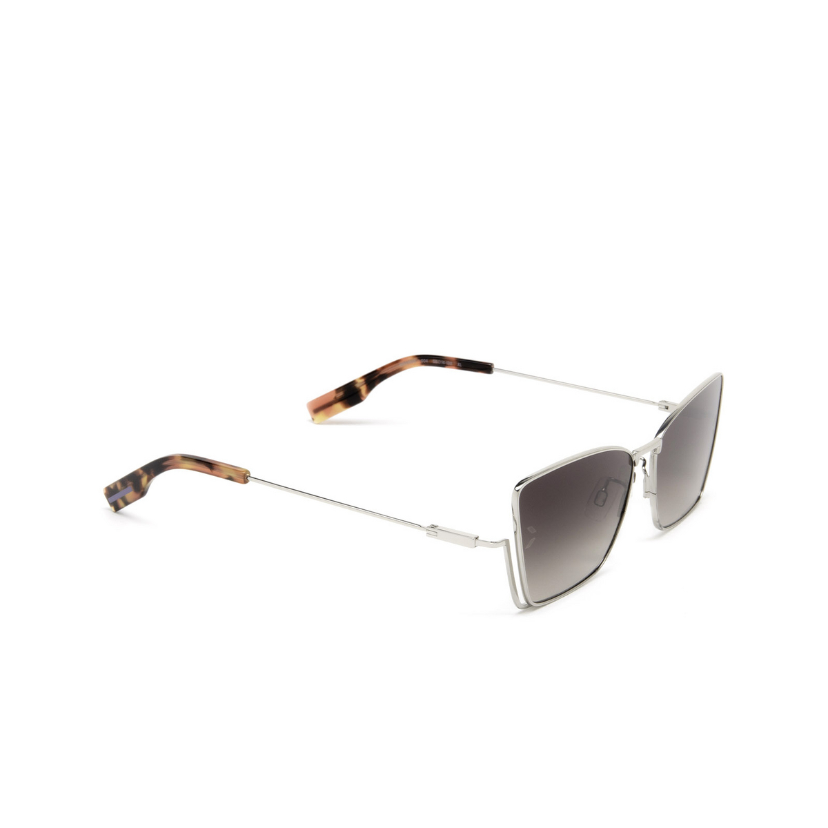 Alexander McQueen® Cat-eye Sunglasses: MQ0350S color 004 Silver - three-quarters view