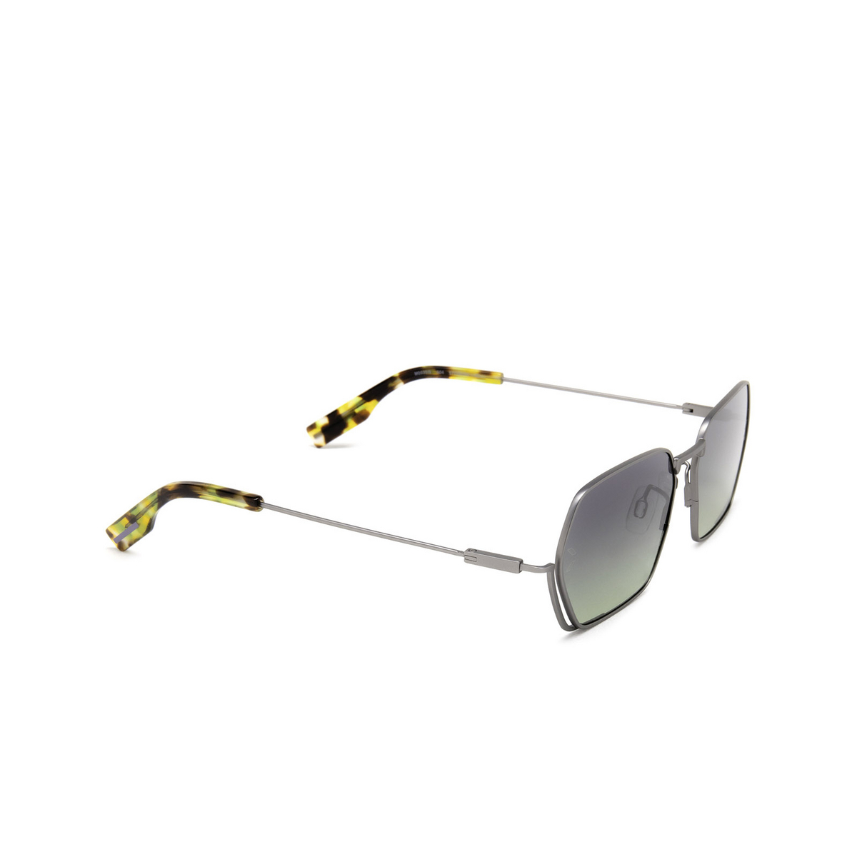 Alexander McQueen® Square Sunglasses: MQ0351S color 004 Ruthenium - three-quarters view