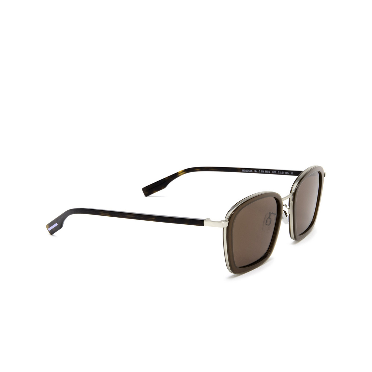Alexander McQueen MQ0355S Sunglasses 002 Brown - three-quarters view