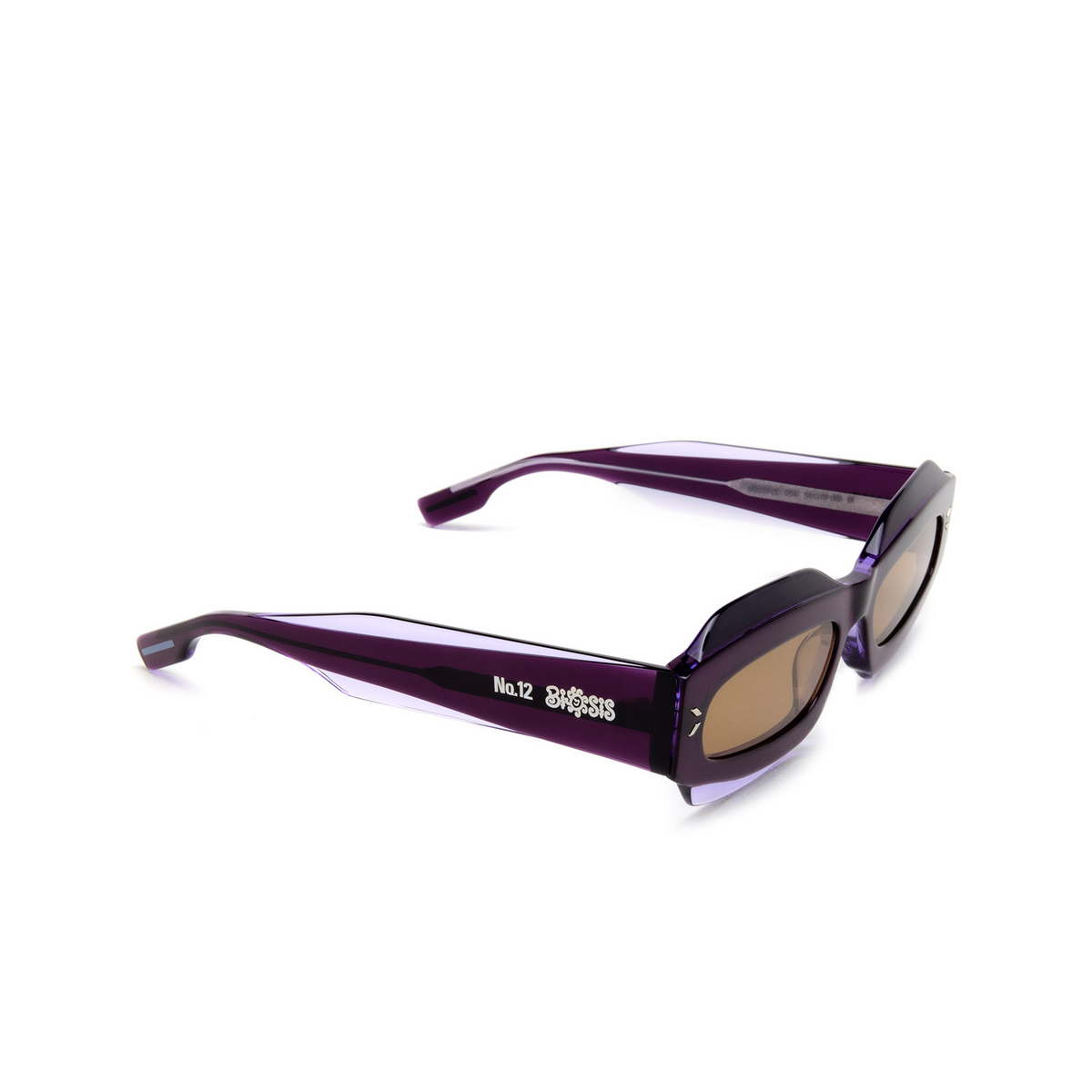 Alexander McQueen MQ0374S Sunglasses 004 Violet - three-quarters view