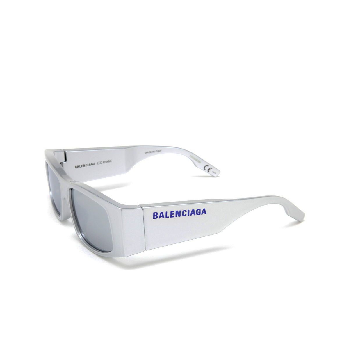 Balenciaga LED Frame Sunglasses 002 Silver - three-quarters view