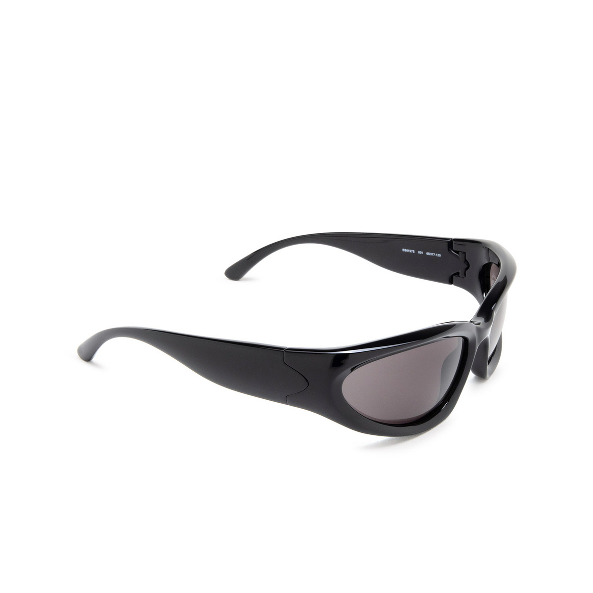 Balenciaga Swift Oval Sunglasses 001 Black - three-quarters view