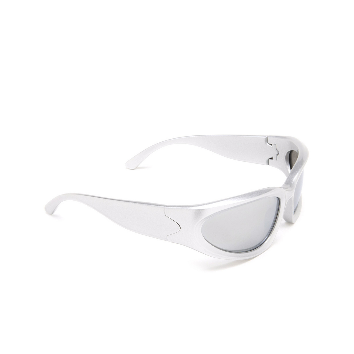 Balenciaga Swift Oval Sunglasses 004 Silver - three-quarters view