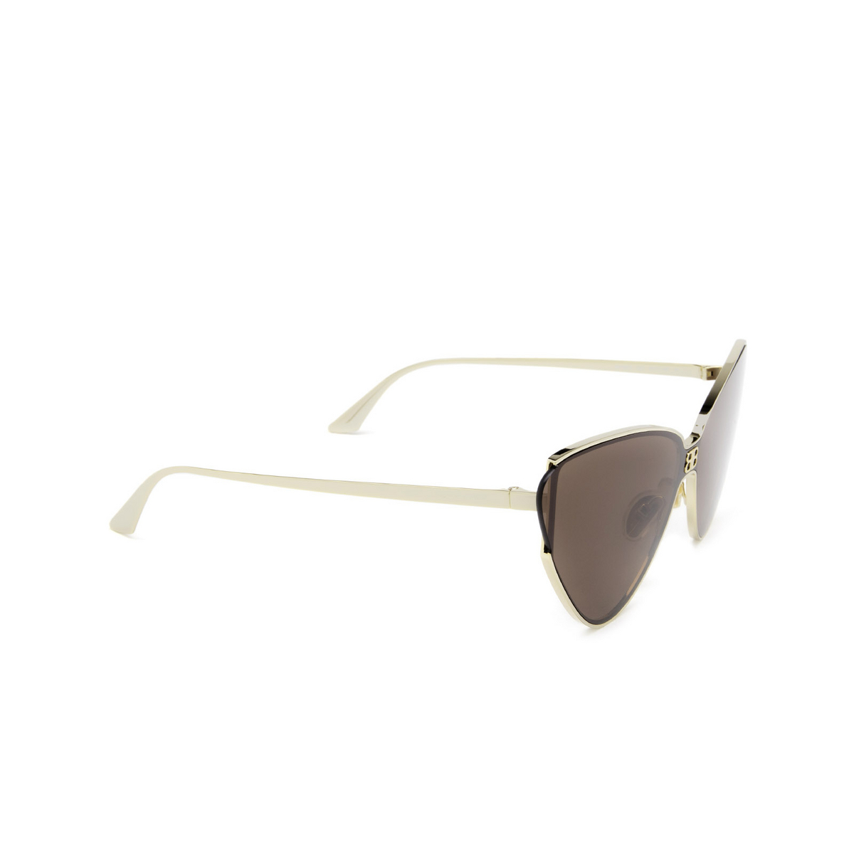 Balenciaga® Cat-eye Sunglasses: BB0191S color Gold 002 - three-quarters view.
