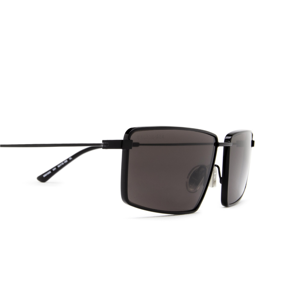 Balenciaga® Rectangle Sunglasses: BB0195S color 001 Black - product thumbnail 3/4