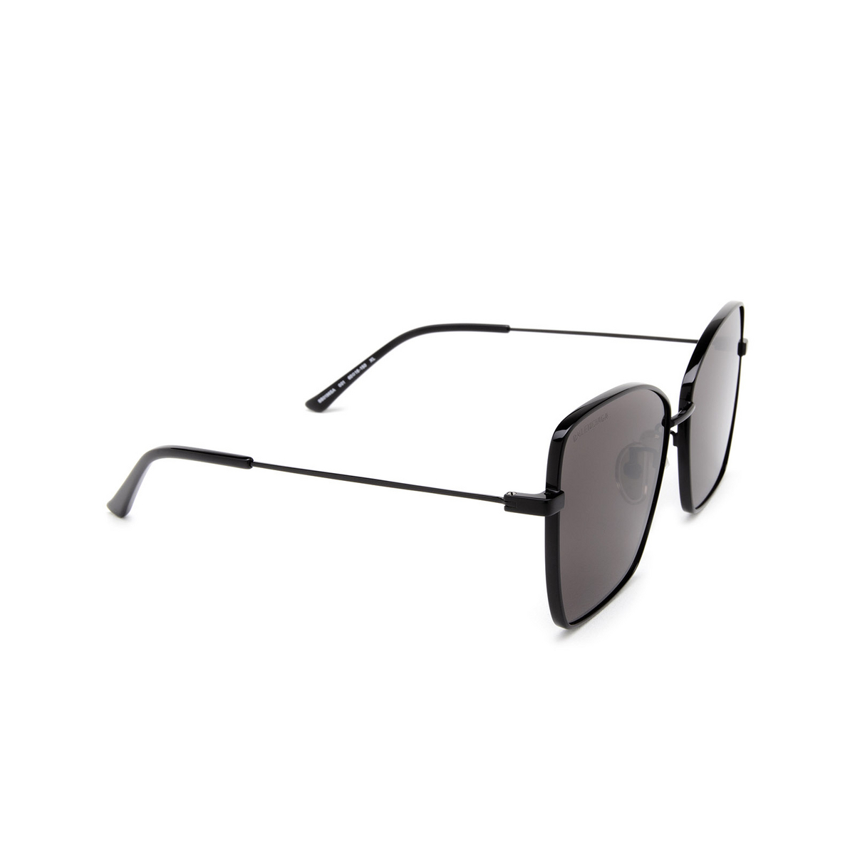 Balenciaga® Butterfly Sunglasses: BB0196SA color Black 001 - three-quarters view.