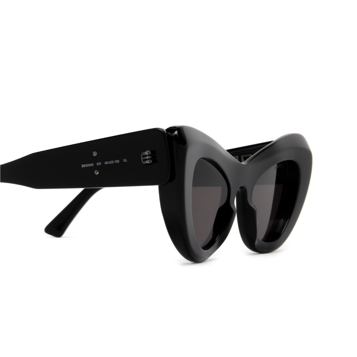Balenciaga® Cat-eye Sunglasses: Mega BB0204S color Black 001 - product thumbnail 3/3.