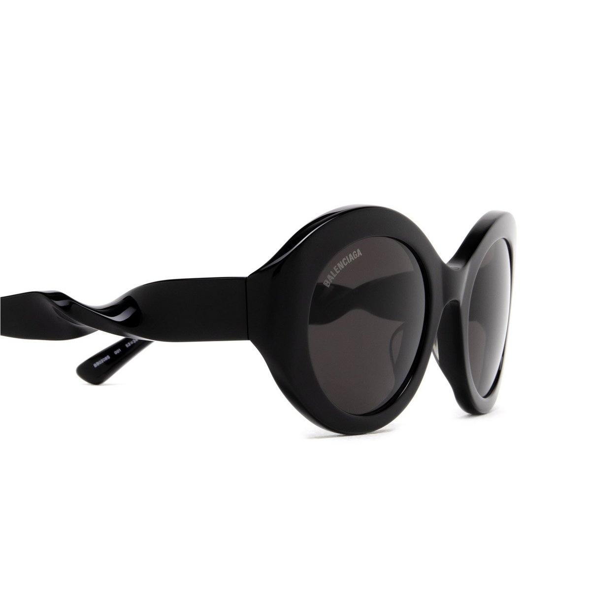 Balenciaga® Round Sunglasses: Twist Round BB0208S color Black 001 - product thumbnail 3/3.
