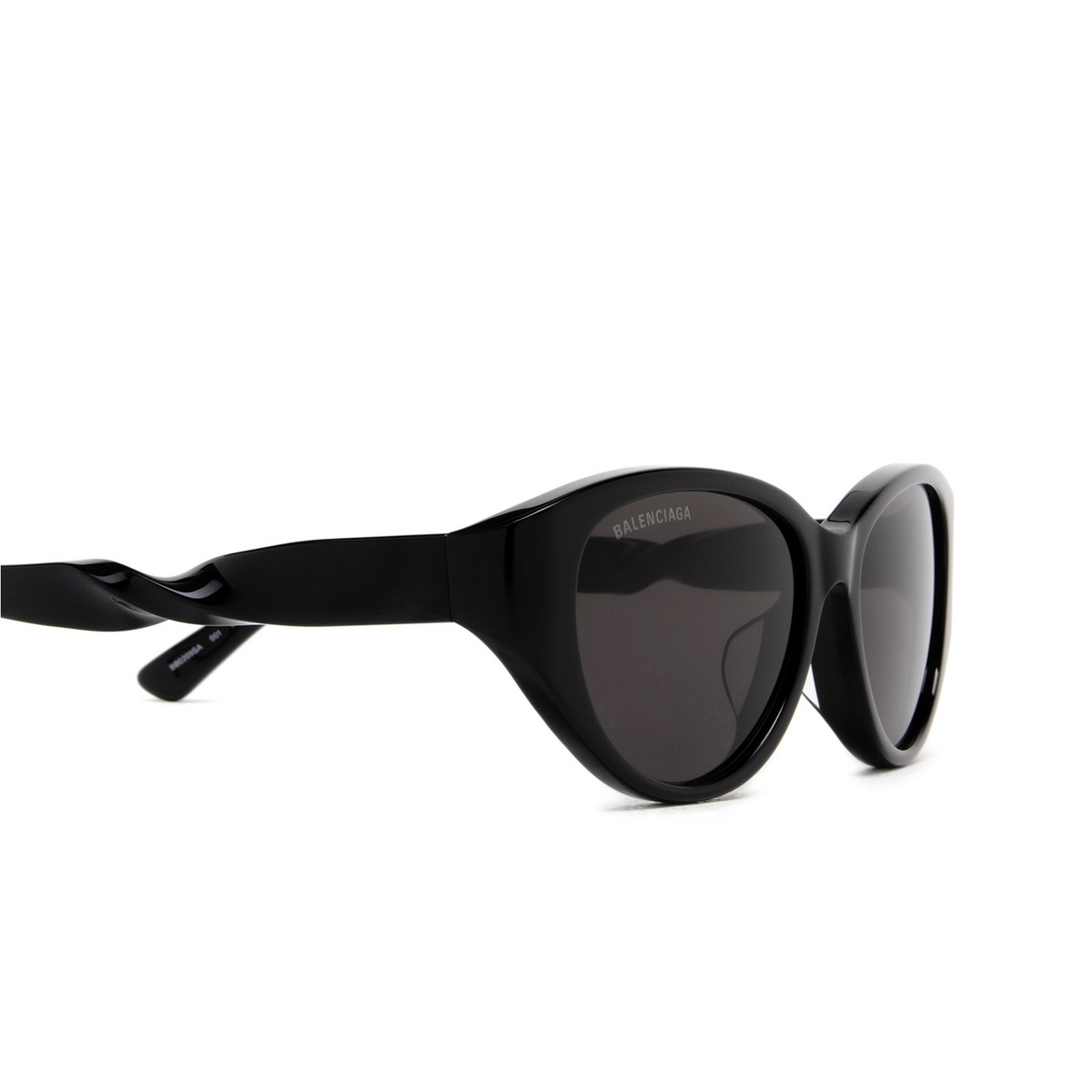 Balenciaga® Oval Sunglasses: BB0209SA color Black 001 - product thumbnail 3/4.