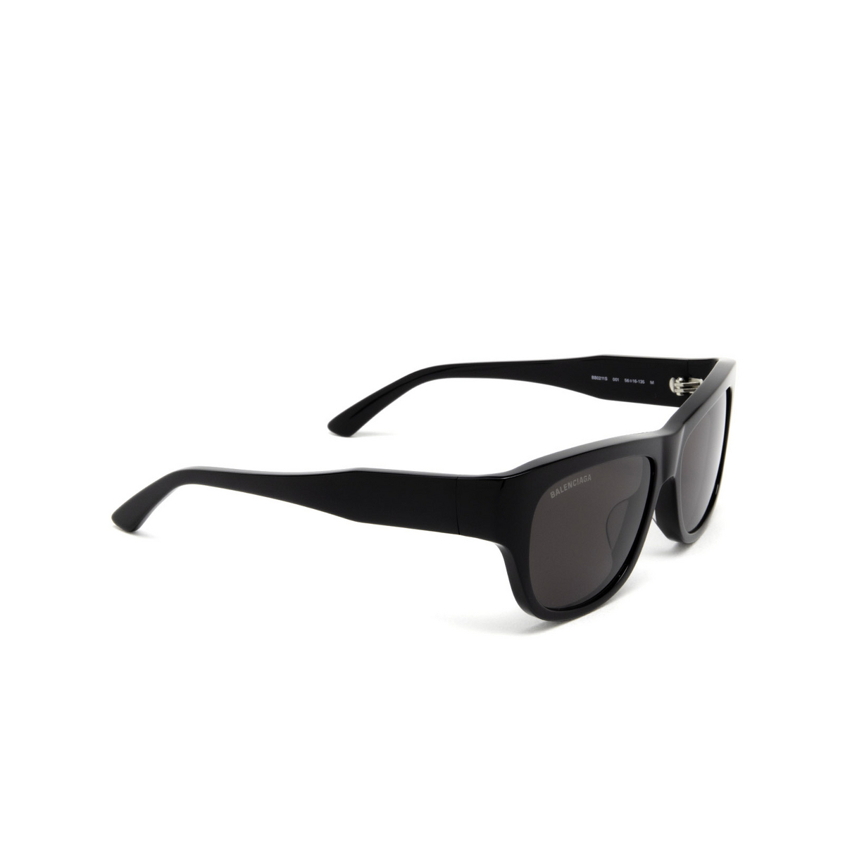 Balenciaga BB0211S Sunglasses 001 Black - three-quarters view