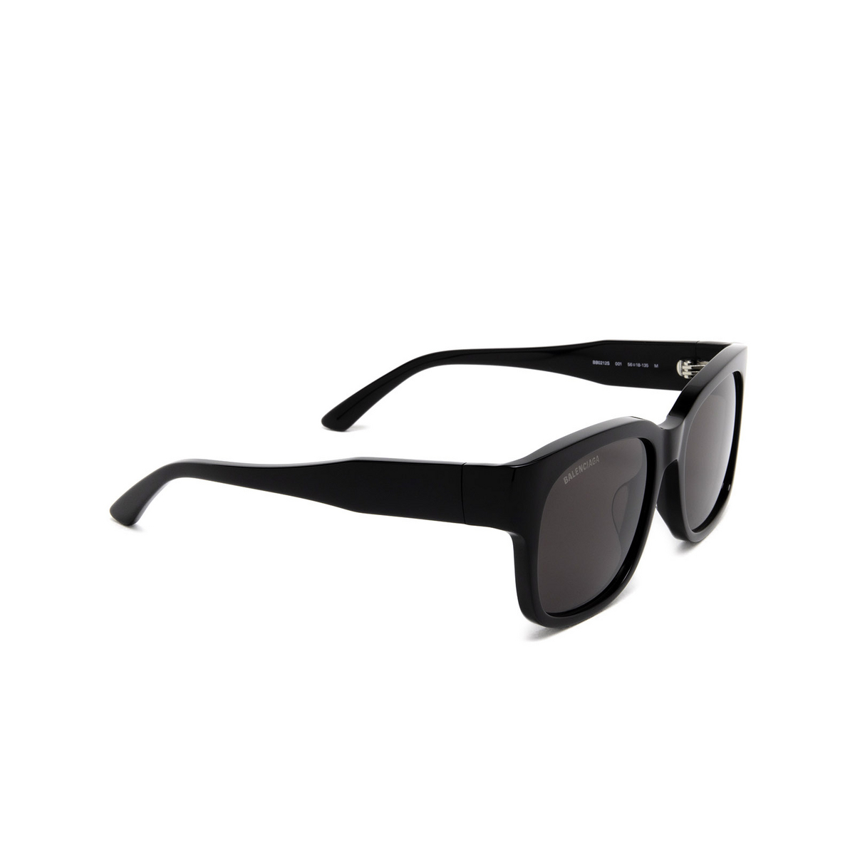 Balenciaga BB0212S Sunglasses 001 Black - three-quarters view