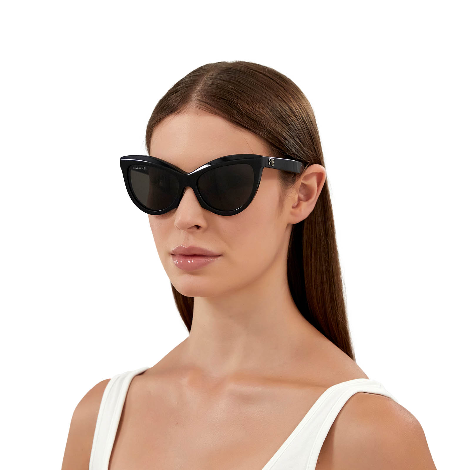 Balenciaga® Cat-eye Sunglasses: BB0217S color 001 Black - 4/4