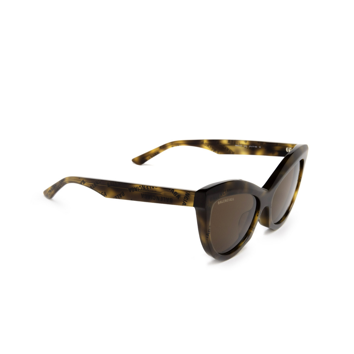 Balenciaga® Cat-eye Sunglasses: BB0217S color 002 Havana - three-quarters view