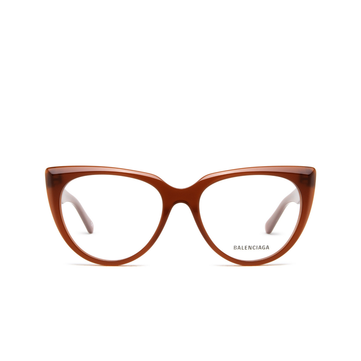 Balenciaga® Cat-eye Eyeglasses: BB0218O color Red 004 - front view.