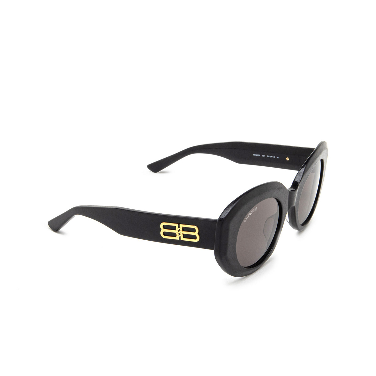 Balenciaga BB0235S Sunglasses 001 Black - three-quarters view