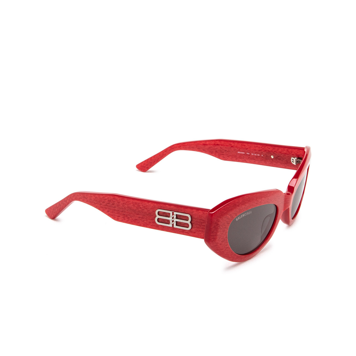 Balenciaga BB0236S Sunglasses 003 Red - three-quarters view