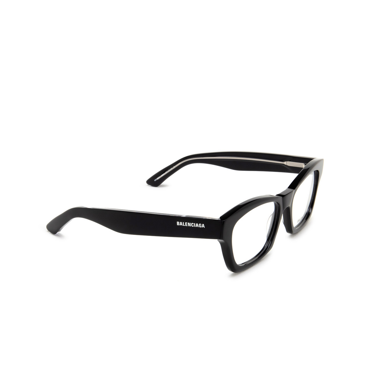 Balenciaga BB0242O Eyeglasses 001 Black - three-quarters view