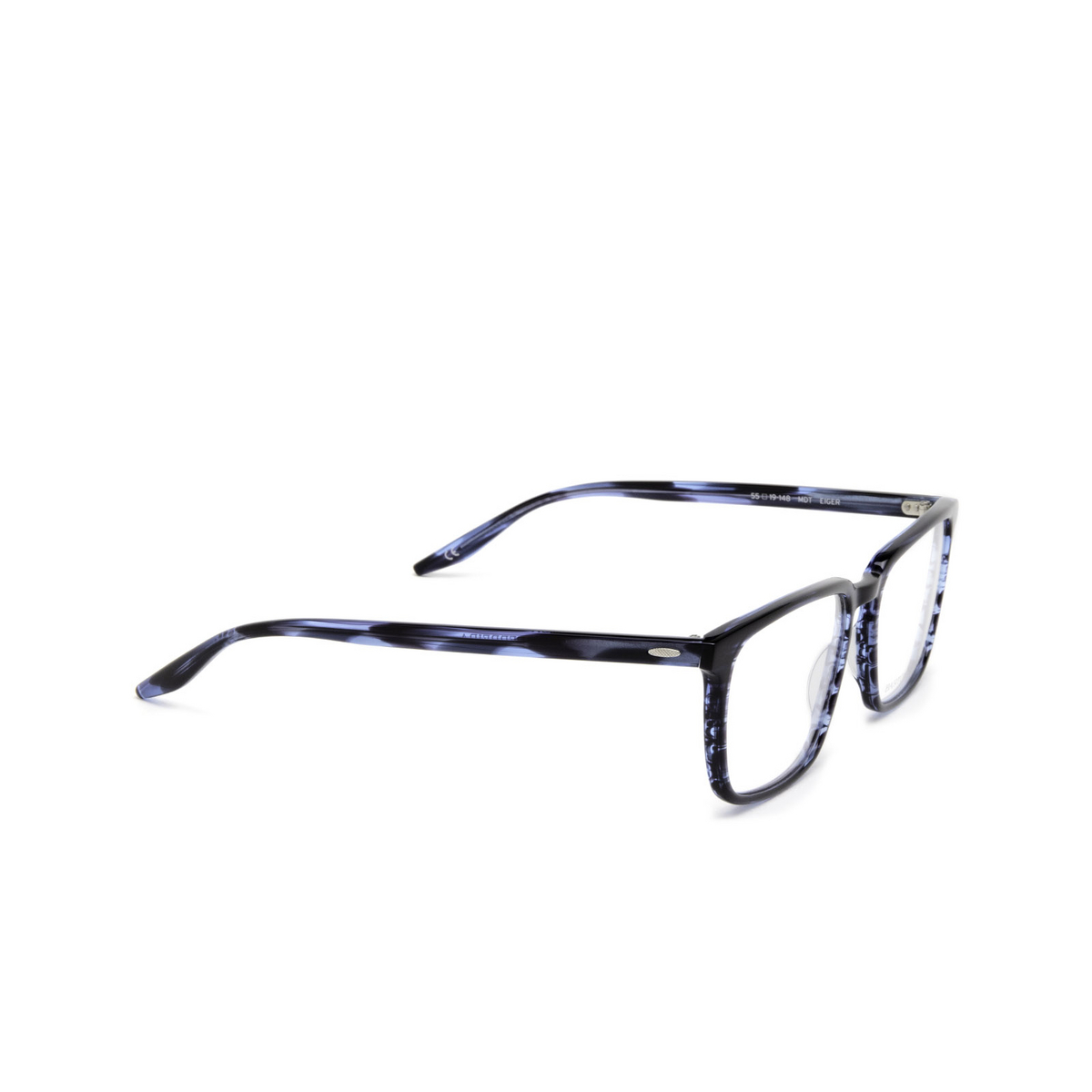Barton Perreira® Rectangle Eyeglasses: Eiger BP5054 color Midnight 1KA - three-quarters view.