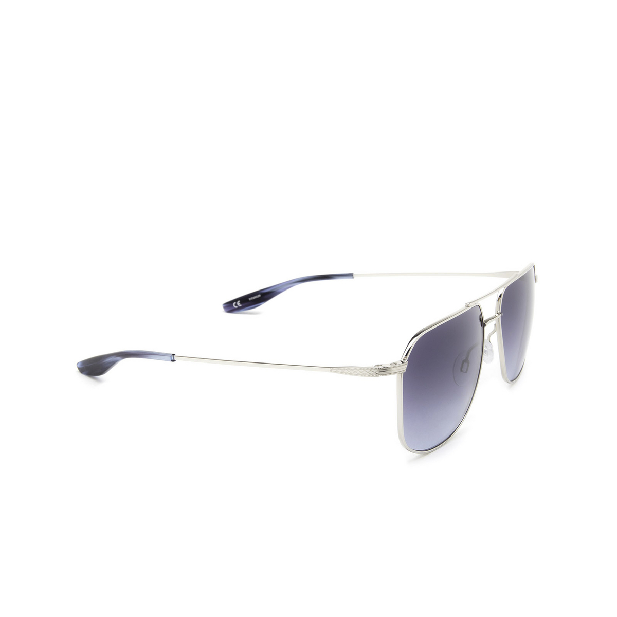 Barton Perreira® Square Sunglasses: Javelin BP0223 color Silver 2BS - three-quarters view.