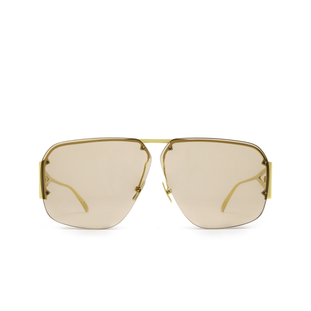 Bottega Veneta® Irregular Sunglasses: BV1065S color Gold 008 - front view.