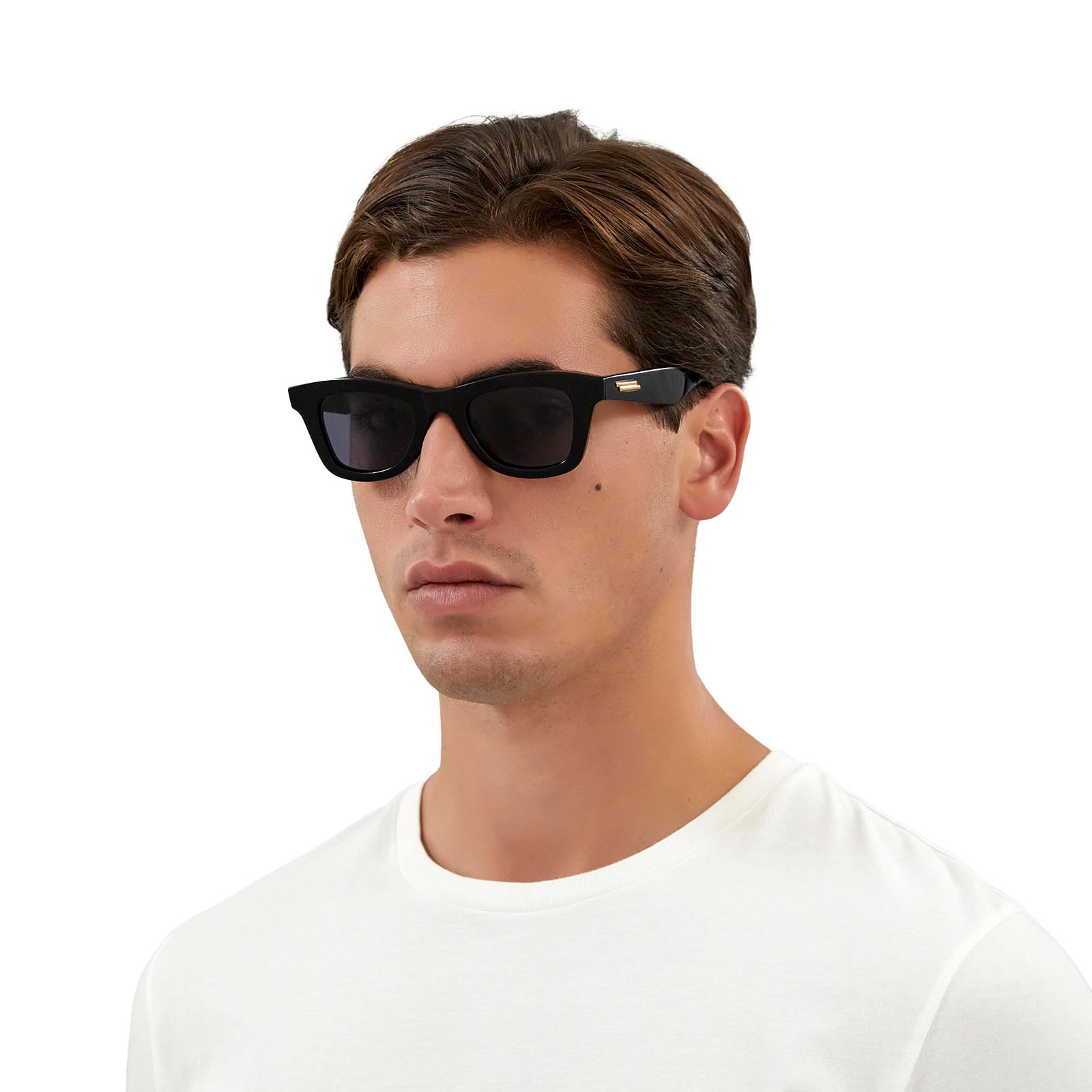 Bottega Veneta® Rectangle Sunglasses: BV1147S color 001 Black - 4/4