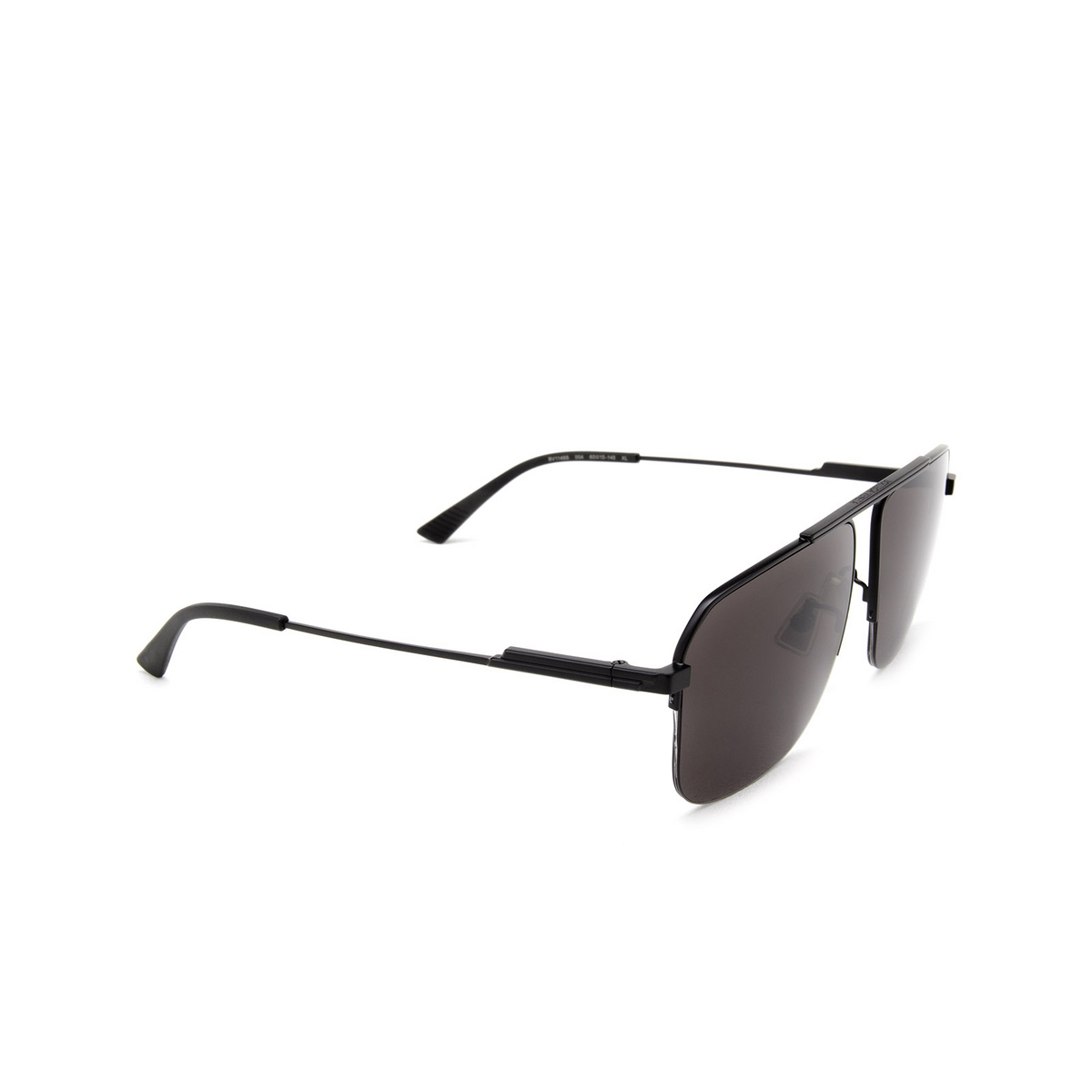 Bottega Veneta® Square Sunglasses: BV1149S color Black 004 - three-quarters view.