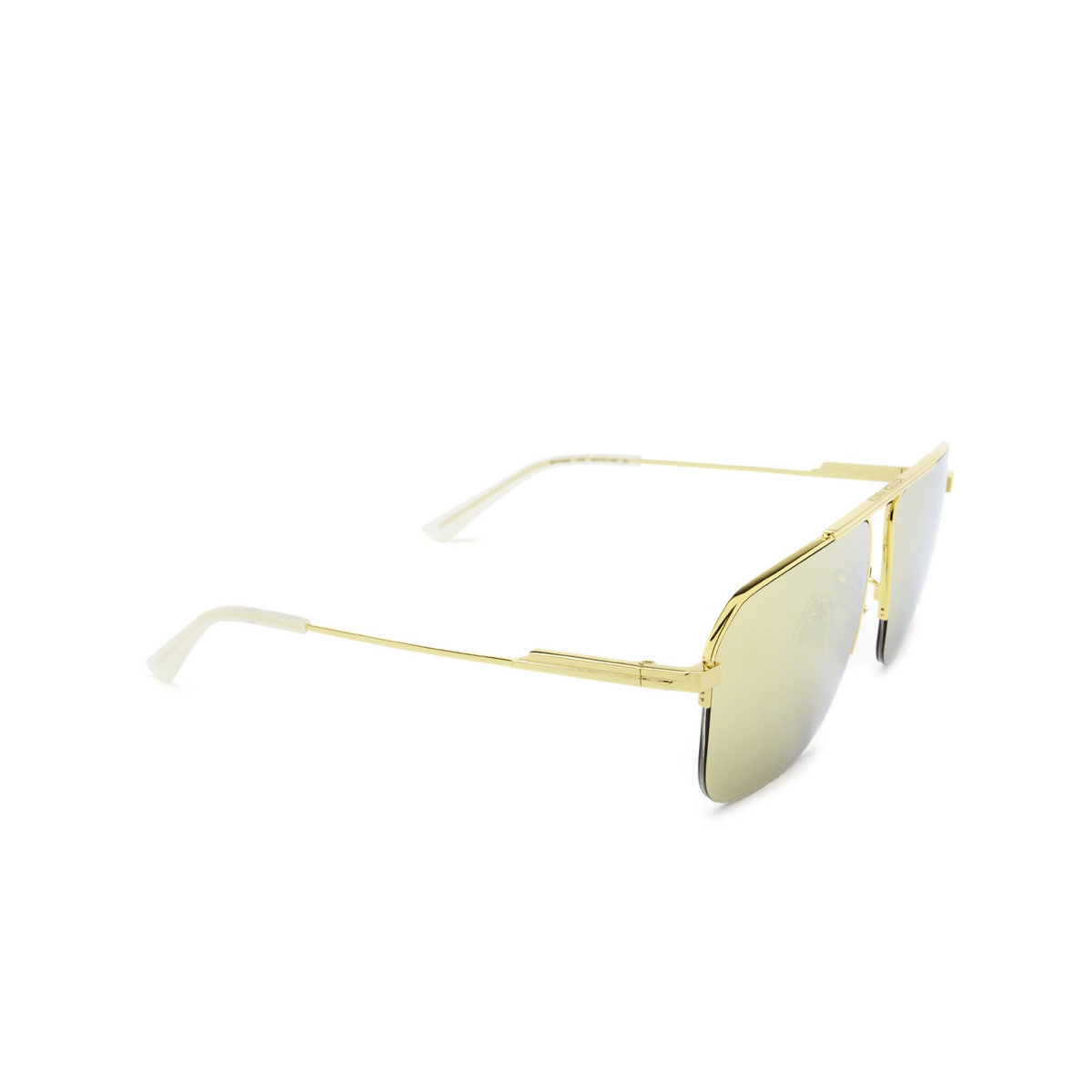 Bottega Veneta® Square Sunglasses: BV1149S color 005 Gold - three-quarters view