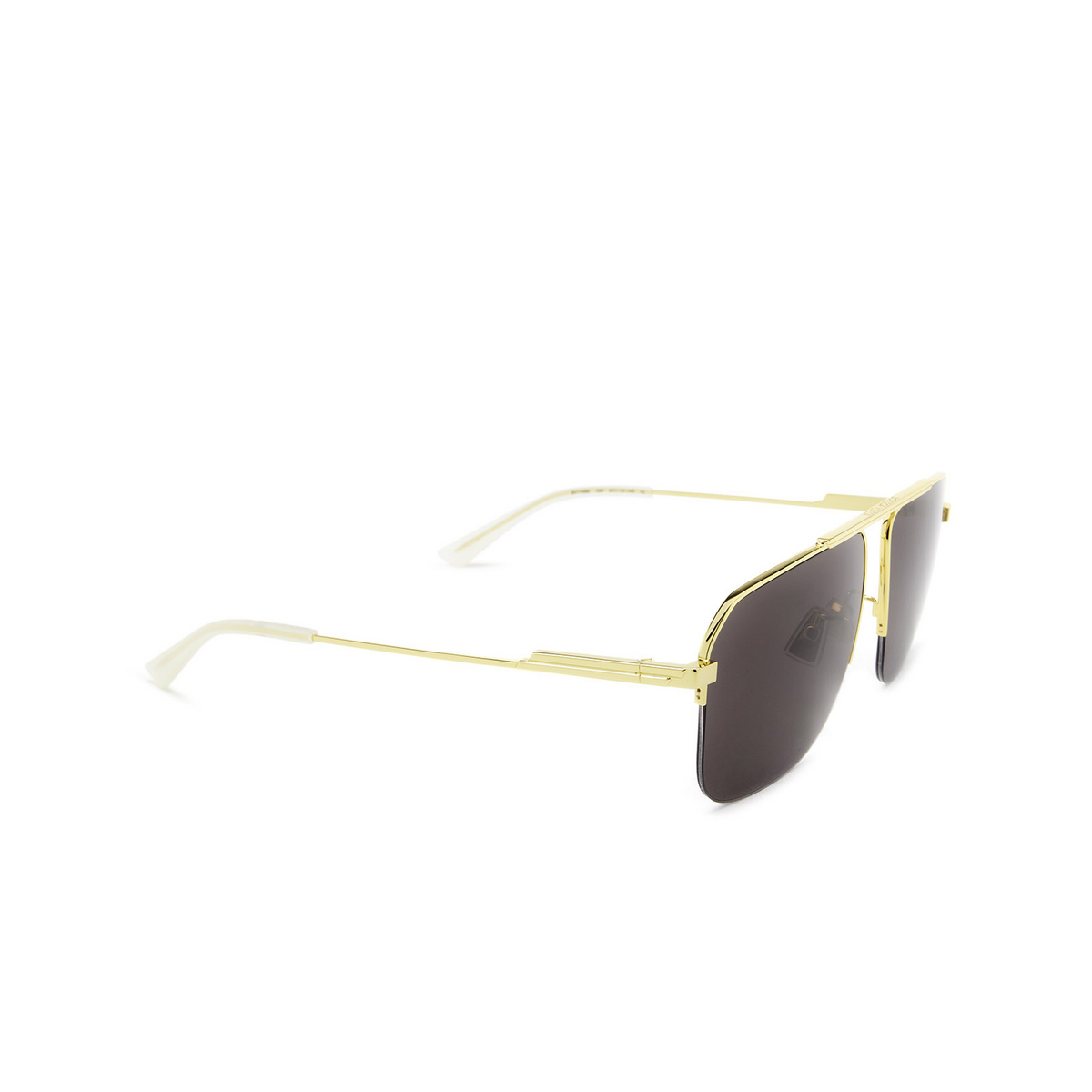 Bottega Veneta® Square Sunglasses: BV1149S color Gold 008 - three-quarters view.