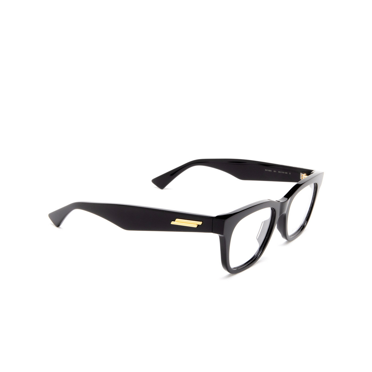 Bottega Veneta BV1155O Eyeglasses 001 Black - three-quarters view
