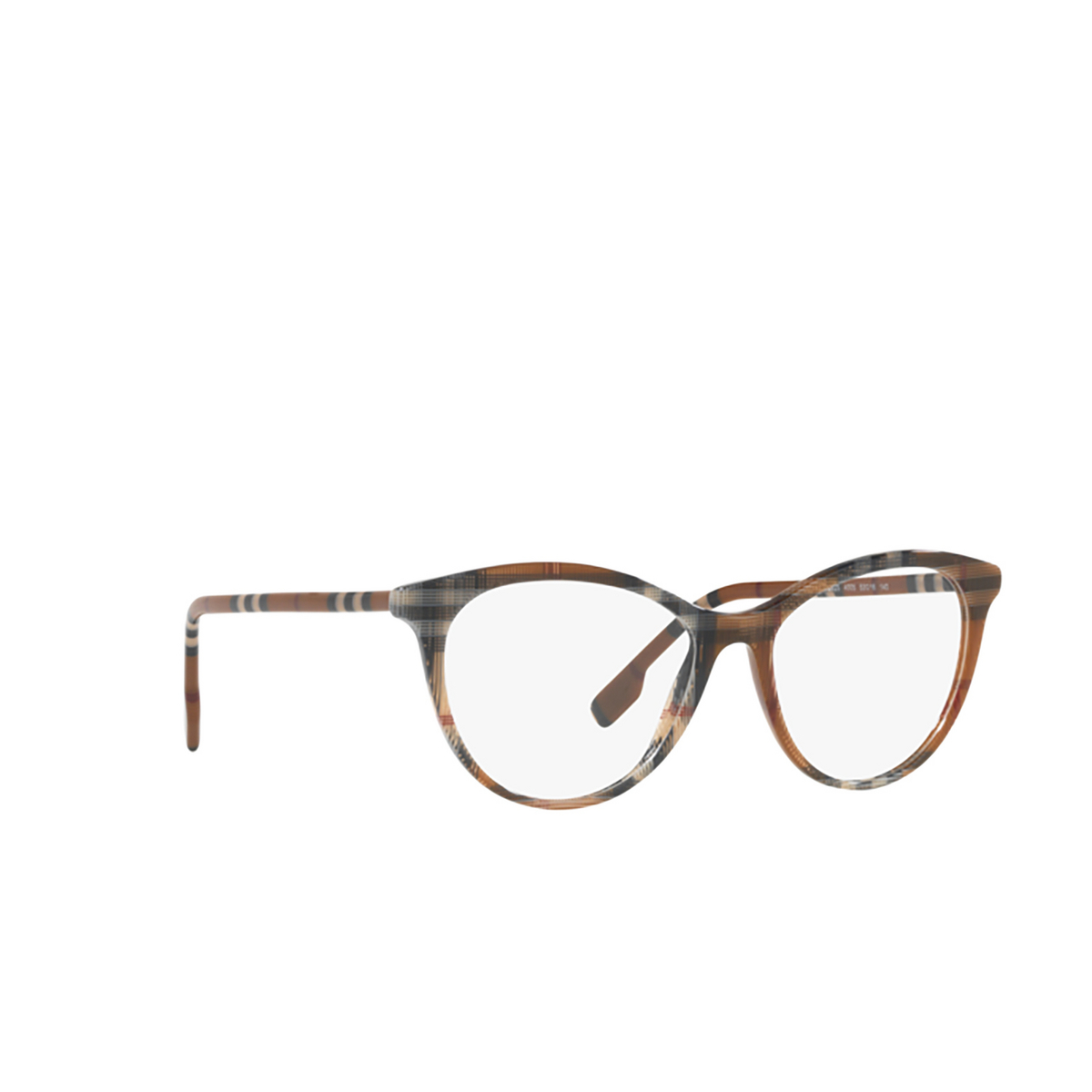 Burberry AIDEN Eyeglasses 4005 Check Brown - three-quarters view