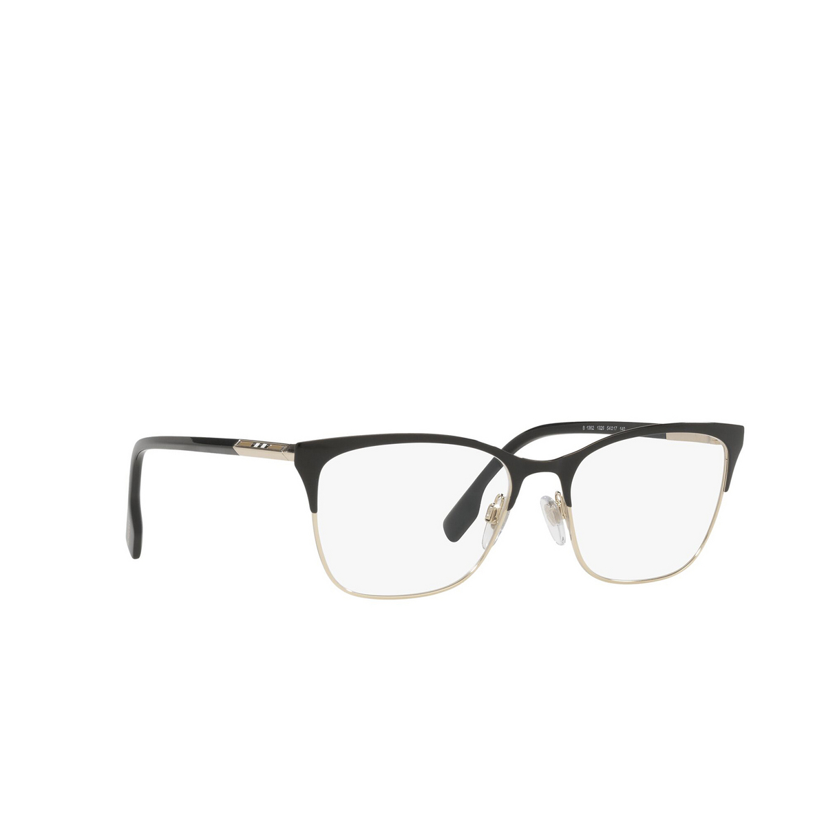 Burberry ALMA Eyeglasses 1326 Light Gold / Black - three-quarters view