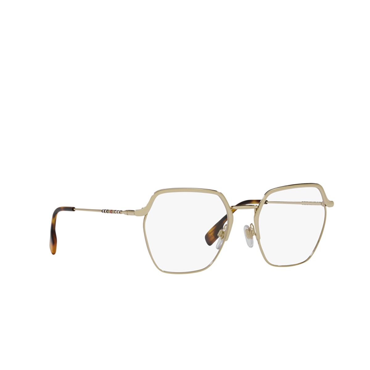 Burberry ANGELICA Eyeglasses 1109 Light Gold - three-quarters view