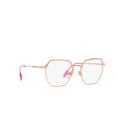 Gafas graduadas Burberry ANGELICA 1337 rose gold - Vista tres cuartos