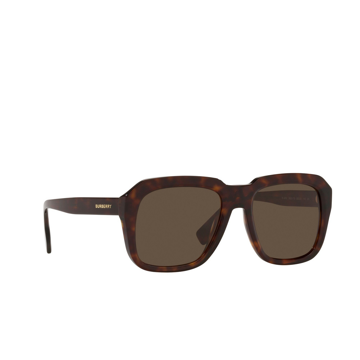 Burberry® Square Sunglasses: BE4350 Astley color 392073 Dark Havana - three-quarters view