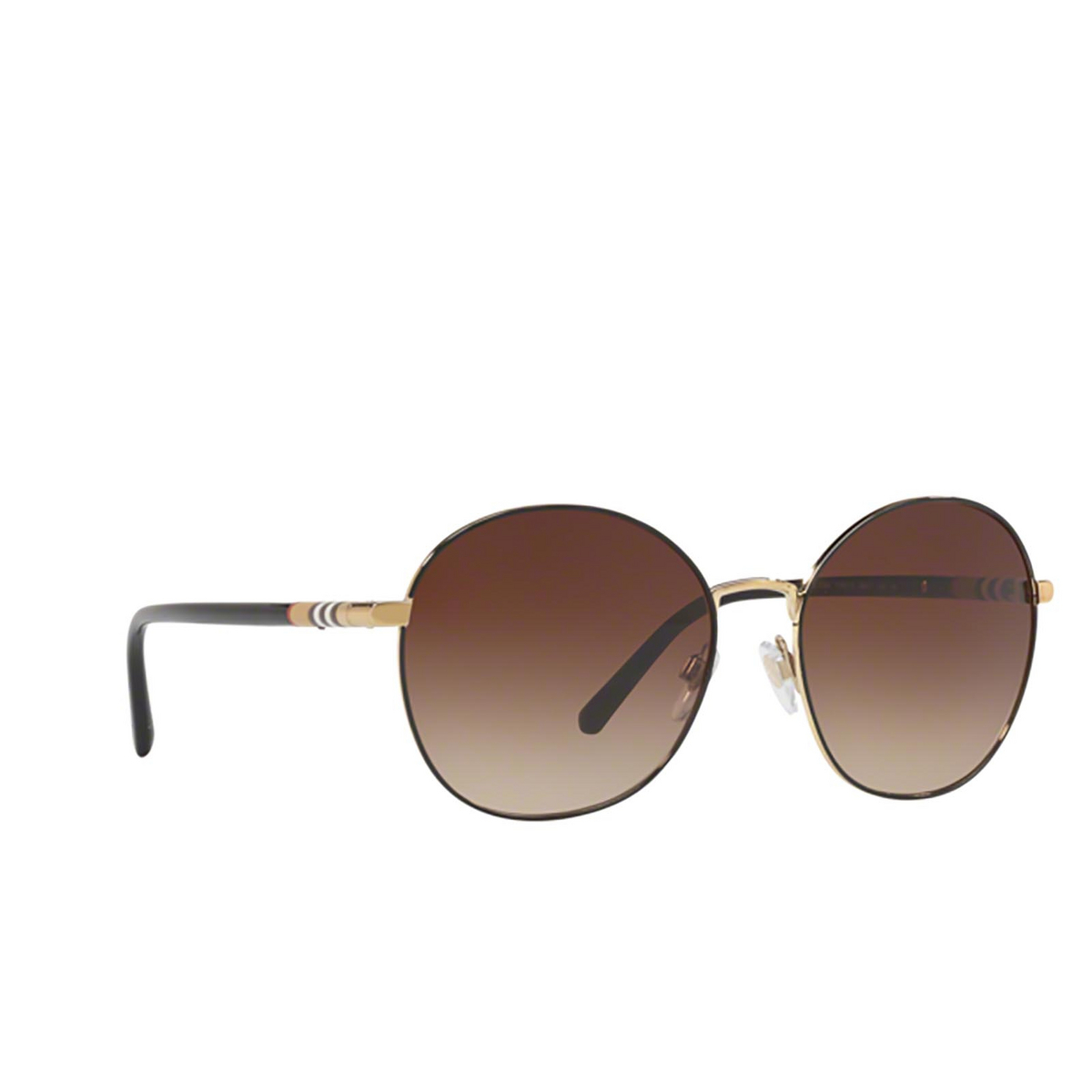 Burberry BE3094 Sunglasses 114513 Light Gold - three-quarters view