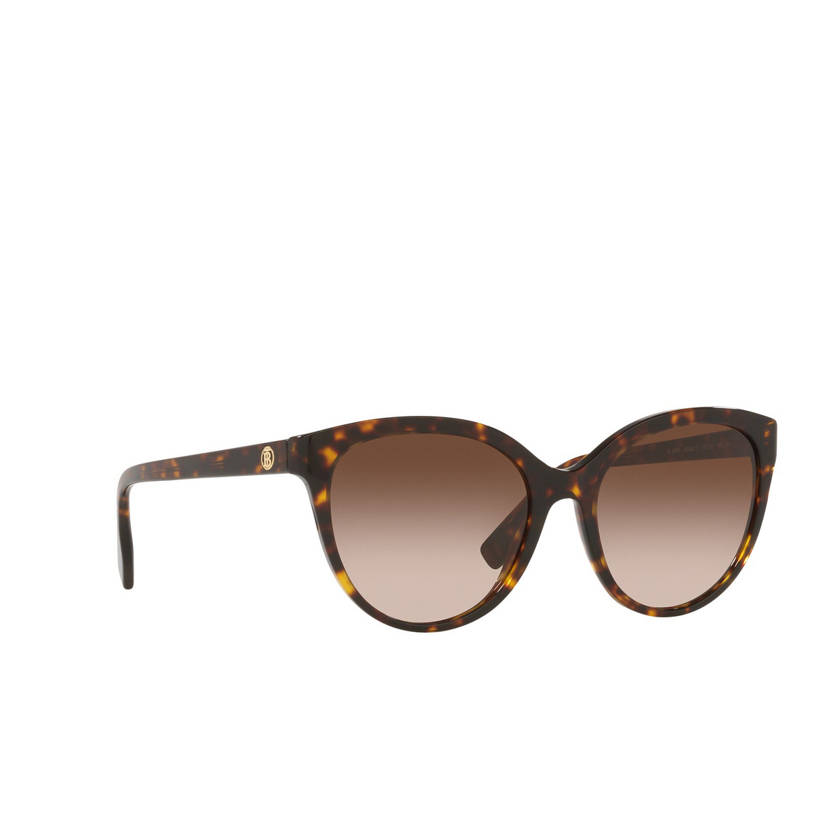 Burberry® Cat-eye Sunglasses: BE4365 Betty color 300213 Dark Havana - three-quarters view