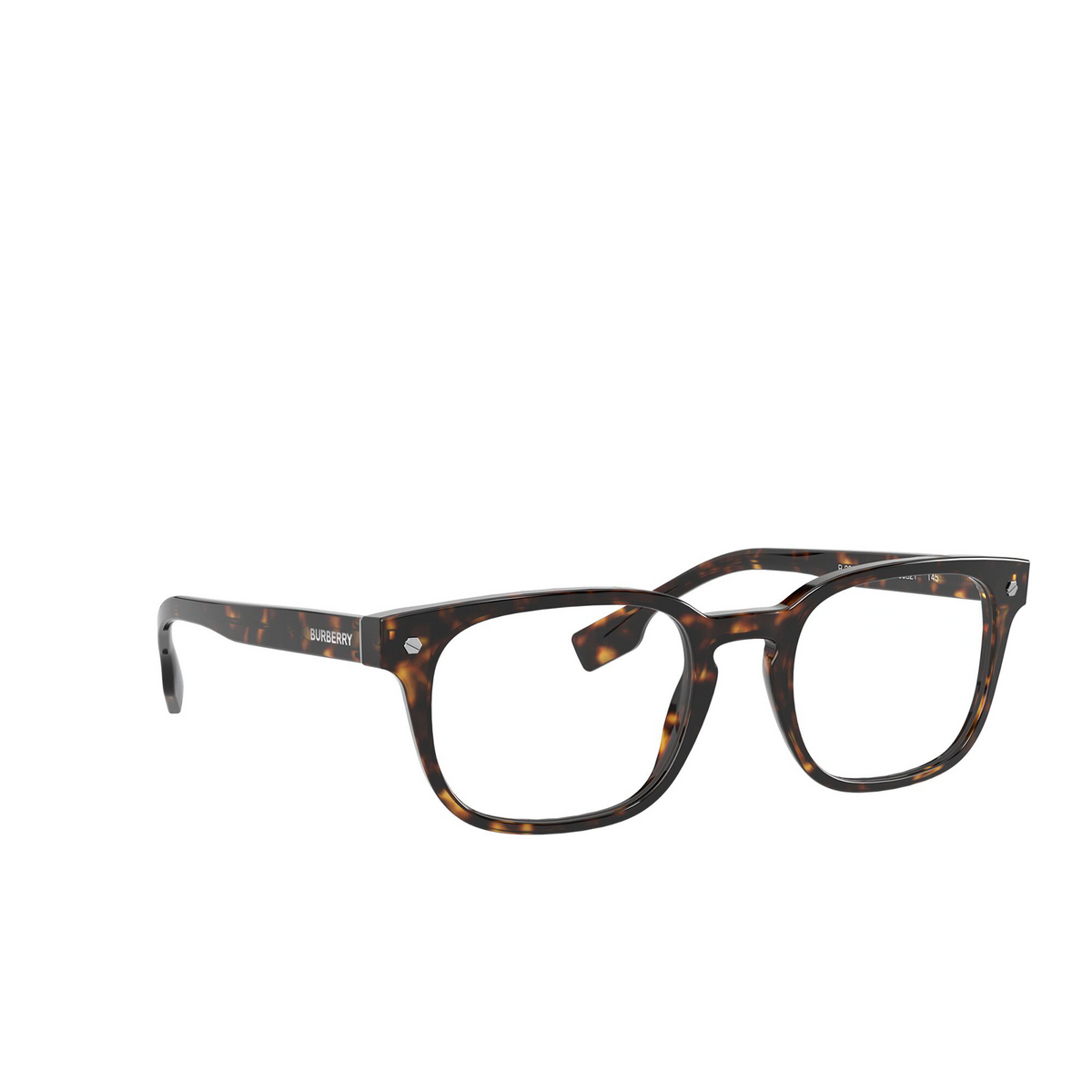 Burberry® Square Eyeglasses: Carlyle BE2335 color Dark Havana 3002 - three-quarters view.