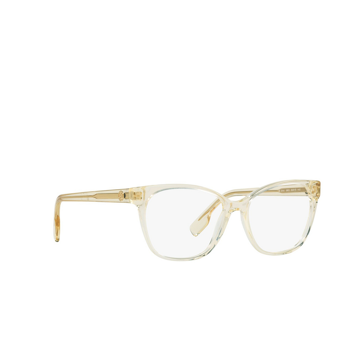 Burberry® Cat-eye Eyeglasses: Caroline BE2345 color Yellow 3852 - three-quarters view.